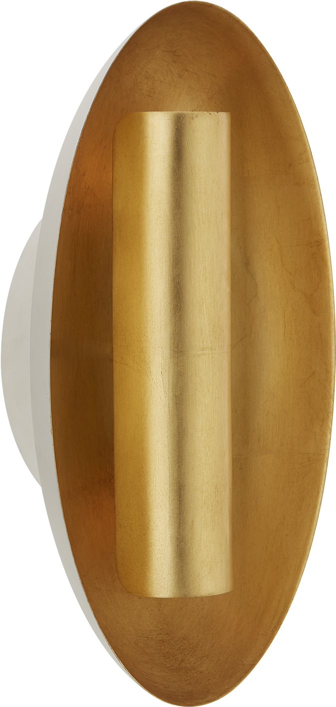 Aura Medium Oval Sconce In Plaster White With Gild - Plywood, HD Png Download PNG with transparent background