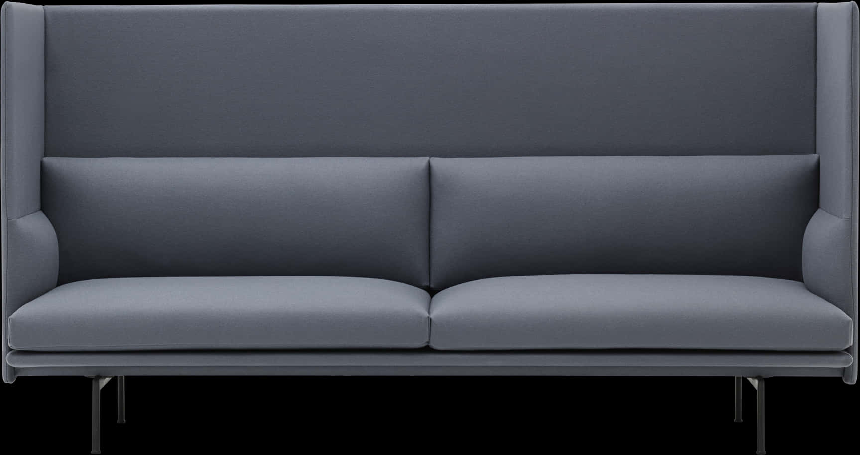 Modern Gray Couch Design PNG with transparent background
