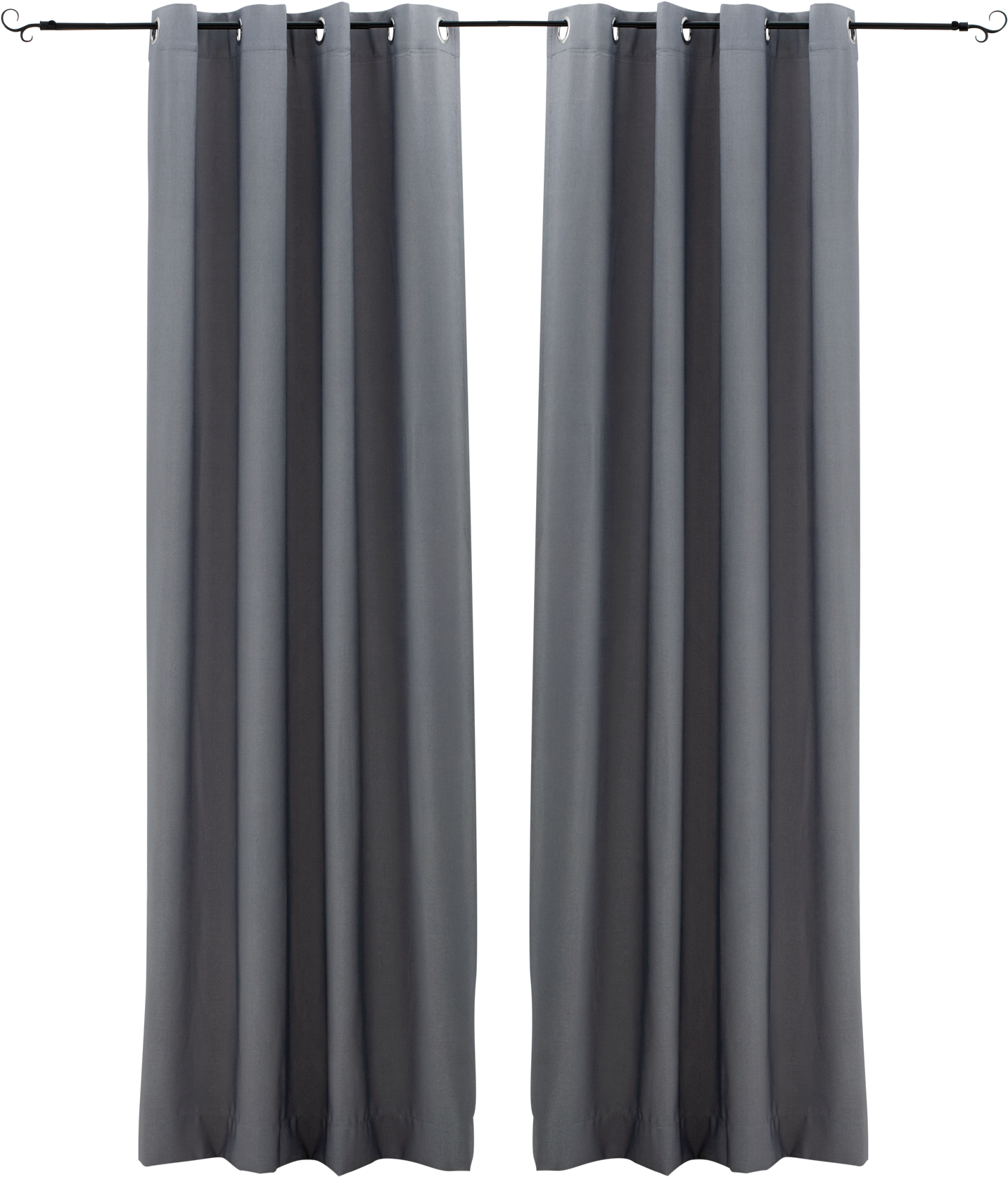 Modern Gray Curtains PNG with transparent background