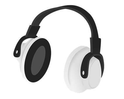 Modern Headphones Black Background