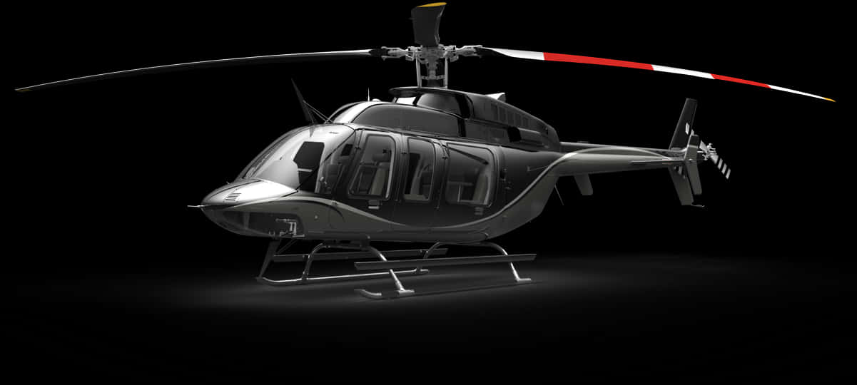 Modern Helicopter Black Background