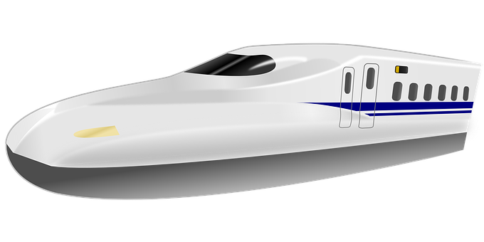 Modern High Speed Train Design PNG with transparent background