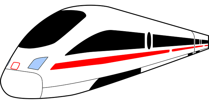 Modern High Speed Train Illustration PNG with transparent background
