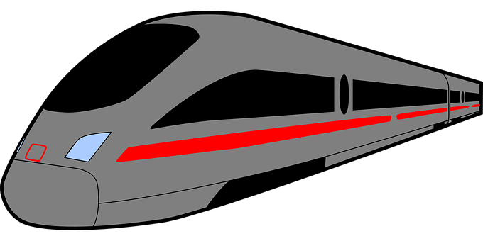 Modern High Speed Train Illustration PNG with transparent background
