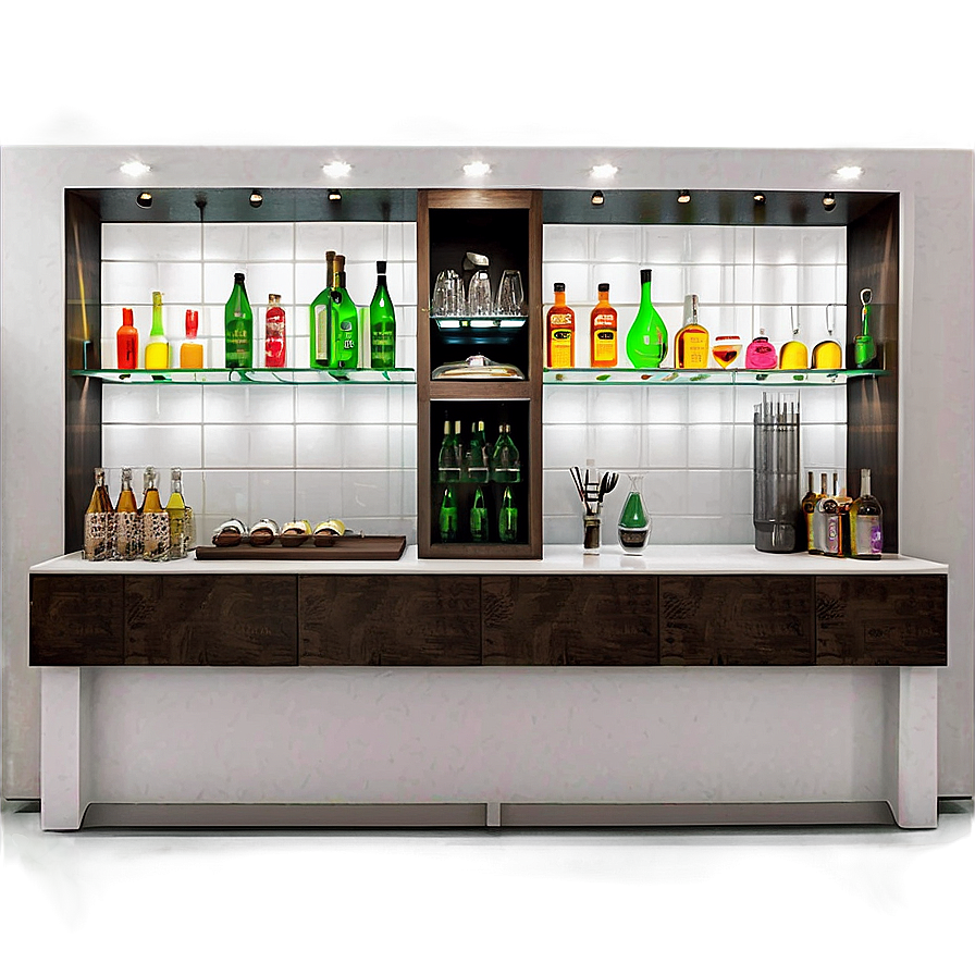 Modern Home Bar Setup PNG thf PNG with transparent background