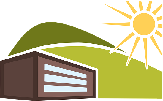 Modern House Sunrise Vector PNG with transparent background