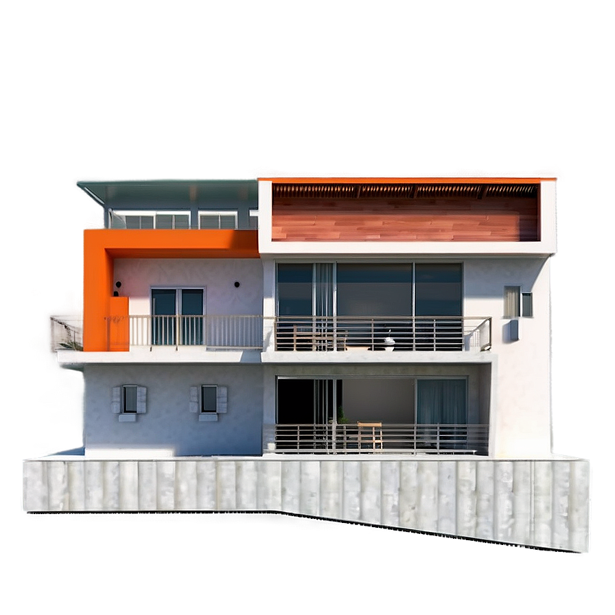 Modern House With Rooftop Terrace Png 06202024