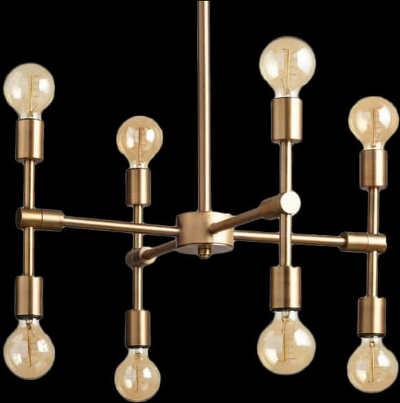 Modern Industrial Chandelier PNG with transparent background