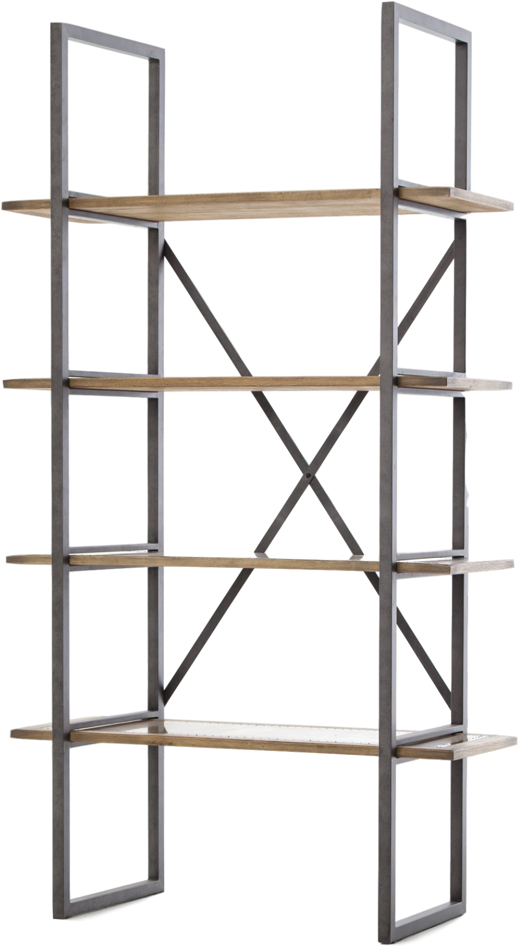Brass Clad Bookcase - Four Hands Hughes Shane Bookshelf, HD Png Download PNG with transparent background