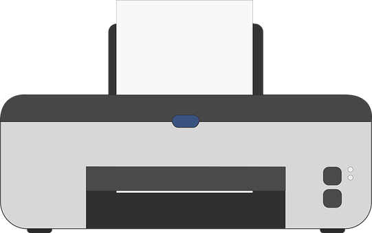 Modern Inkjet Printer Vector PNG with transparent background