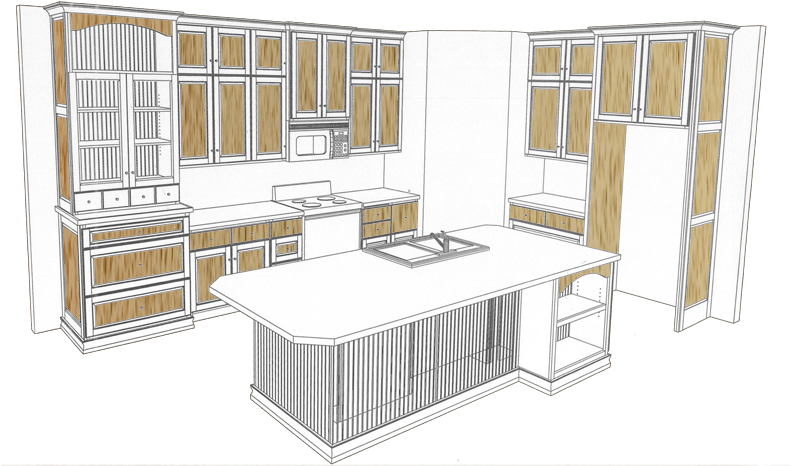 Modern Kitchen Design Sketch