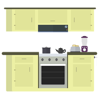 Modern Kitchen Setup Vector PNG with transparent background