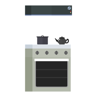Modern Kitchen Stove Vector PNG with transparent background
