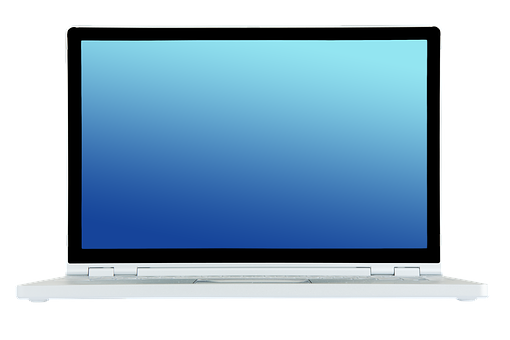 Modern Laptop Isolatedon Black PNG with transparent background