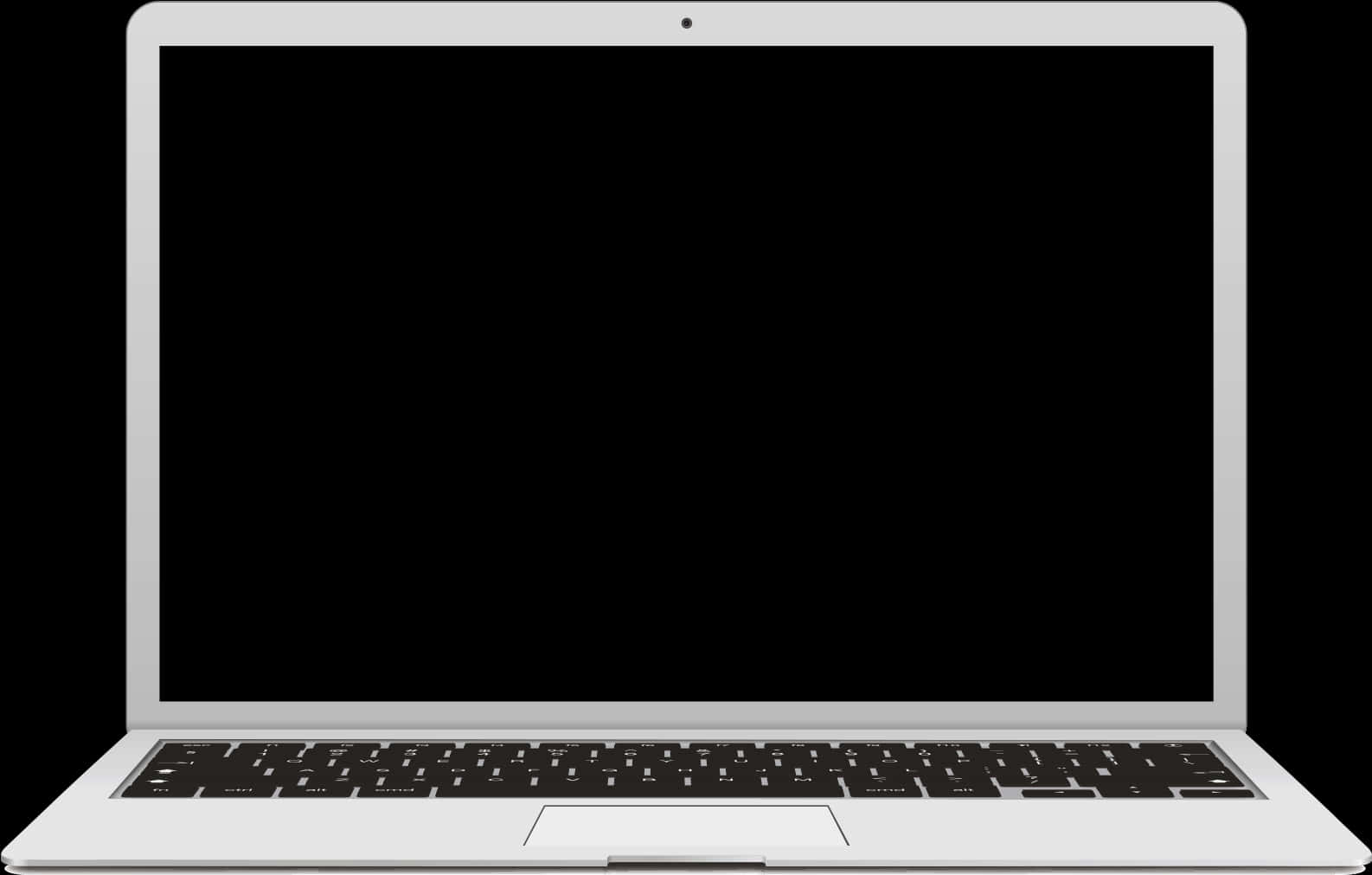 Modern Laptop Isolatedon Black Background