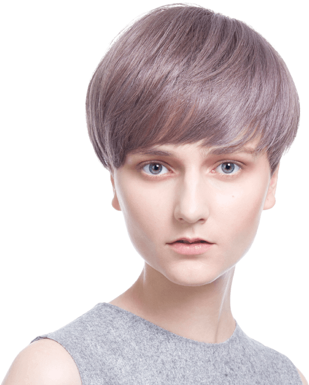 Rebecca Wig Female Short Straight Hair Qi Oblique Bangs - Portrait Photography, HD Png Download PNG with transparent background