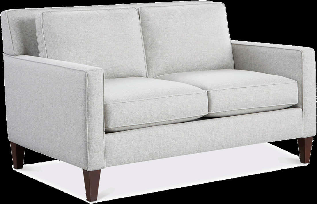 Modern Light Gray Loveseat Couch PNG with transparent background