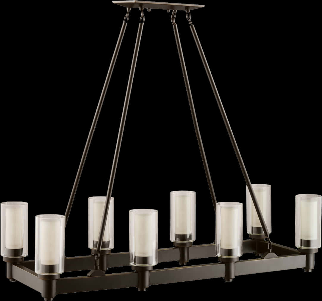 Modern Linear Chandelier Design PNG with transparent background