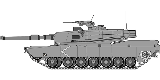Modern Main Battle Tank Silhouette PNG with transparent background