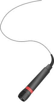 Modern Microphonewith Cable Silhouette PNG with transparent background