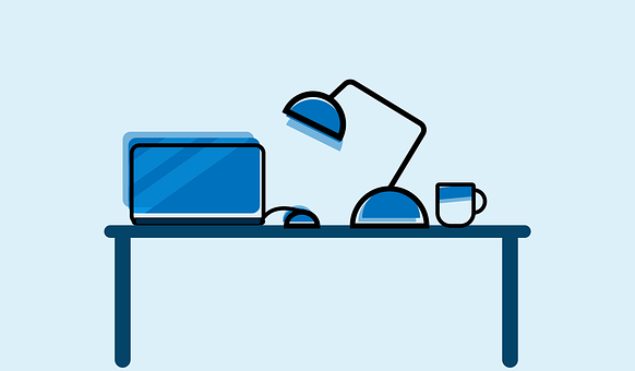 Modern Office Desk Setup PNG with transparent background