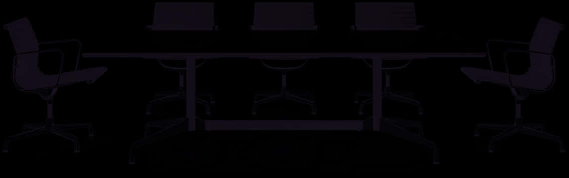 Modern Office Furniture Silhouette PNG with transparent background