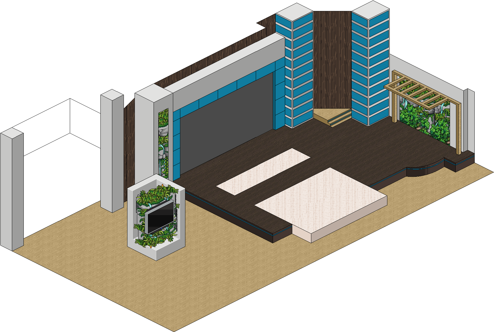 Modern Office Lobby Isometric Design