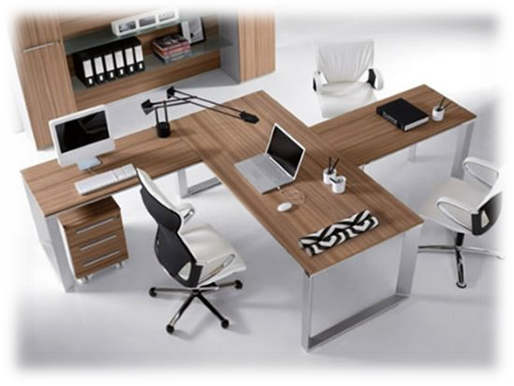 120 Degree Workstation Office Desk - Small Open Plan Office Design PNG with transparent background