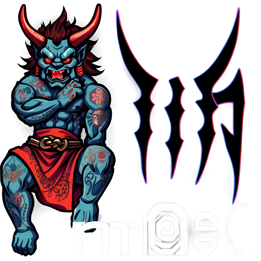 Modern Oni Tattoo Design Png Isi30