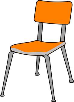 Modern Orange Chair Graphic PNG with transparent background