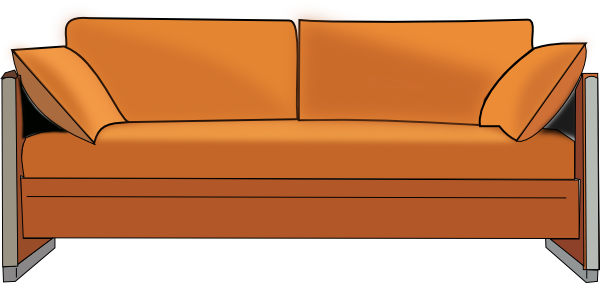 Modern Orange Couch Illustration