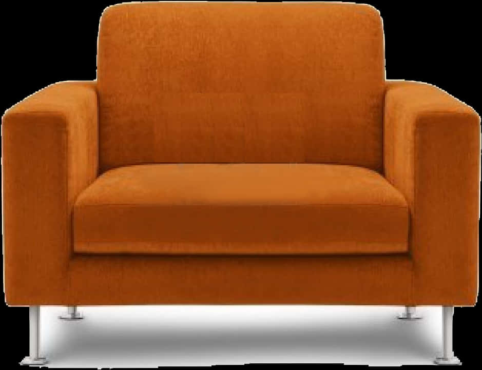 Modern Orange Loveseat Furniture PNG with transparent background