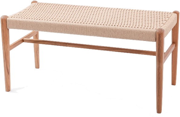 Jonas Rope Bench Teak - Outdoor Bench, HD Png Download PNG with transparent background