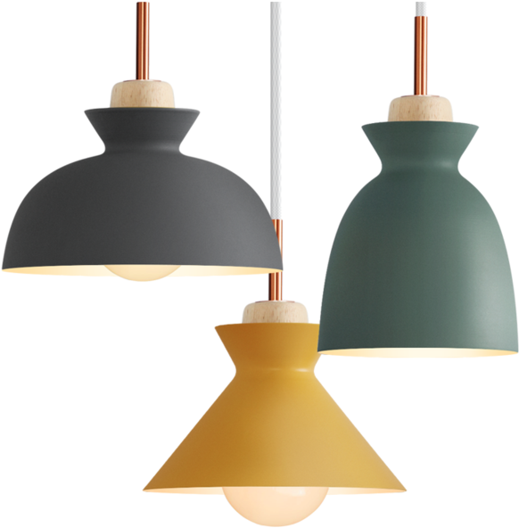 Modern Pendant Lights Collection PNG with transparent background