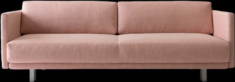 Modern Pink Fabric Couch PNG with transparent background