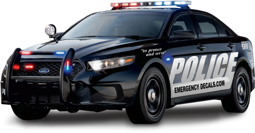 Modern Police Car With Decals