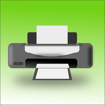 Modern Printer Icon Green Background