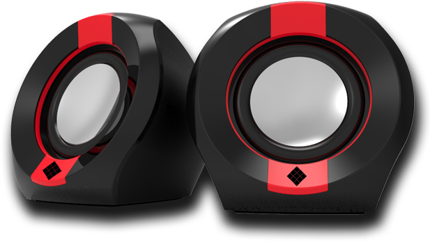 Modern Red Black Desktop Speakers