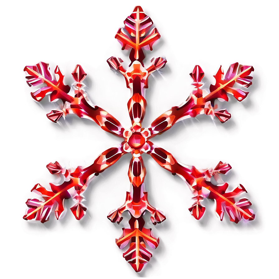 Modern Red Snowflake Png 06282024