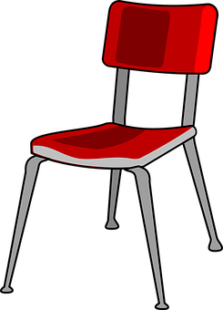 Modern Redand Black Chair Graphic PNG with transparent background