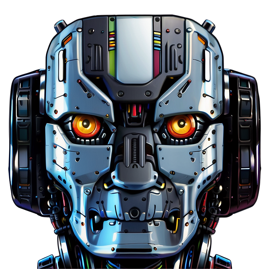 Modern Robot Head Art Png 80