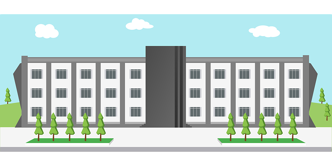 Modern School Building Vector PNG with transparent background