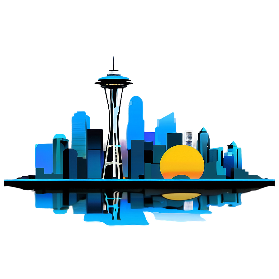 Modern Seattle Skyline Vector Png 35