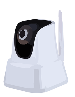 Modern Security Camera Illustration PNG with transparent background