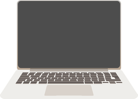 Modern Silver Laptop Vector PNG with transparent background
