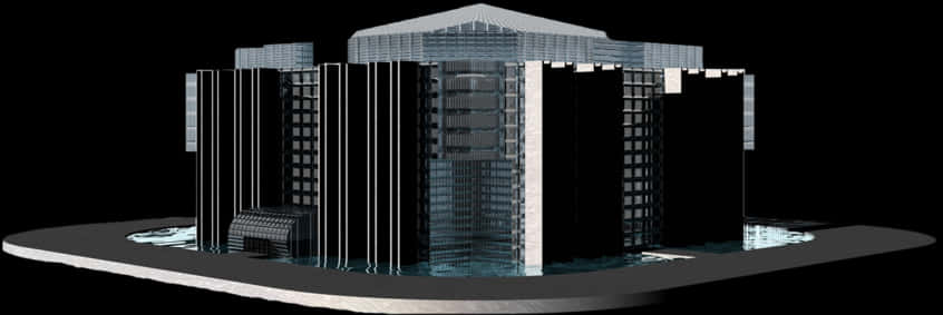 Modern Skyscraper Complex Rendering PNG image with a transparent background, free high-resolution download