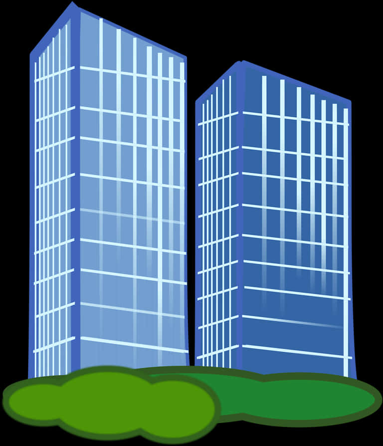 Modern Skyscrapers Illustration PNG with transparent background