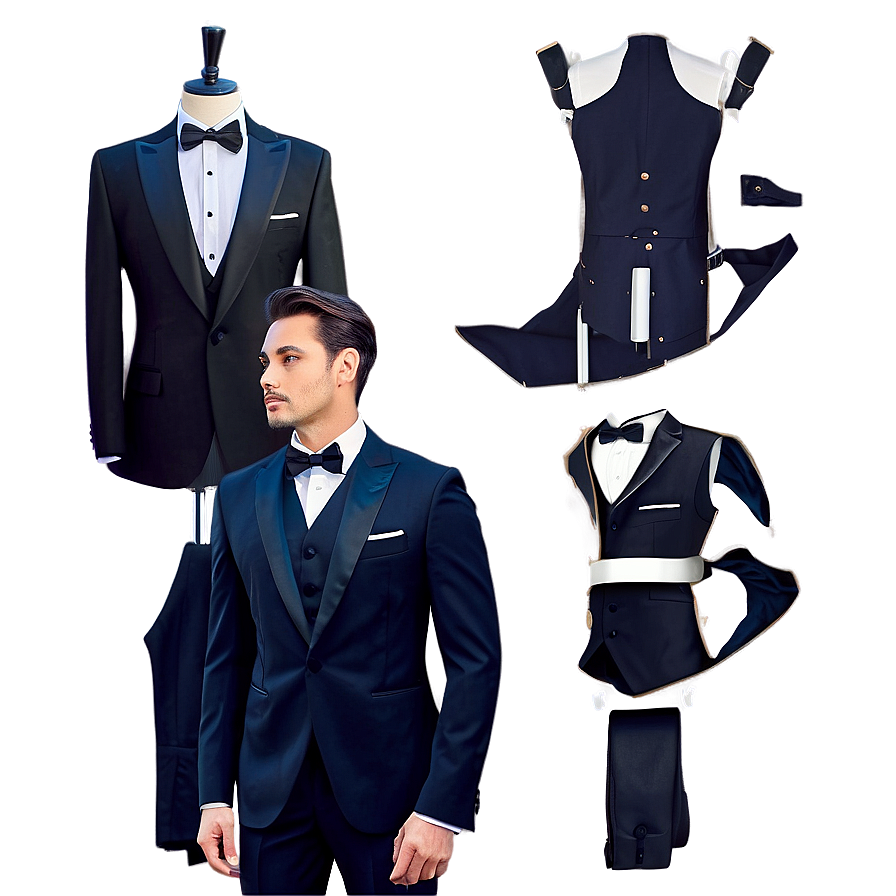 Modern Slim Fit Tuxedo PNG wnf PNG with transparent background