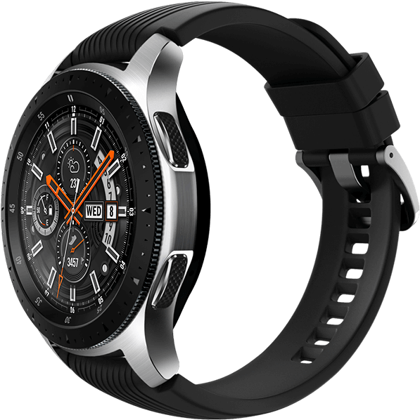 46mm Galaxy Watch In Silver On Left With Onyx Black - Samsung Watch Price In Australia, HD Png Download PNG with transparent background
