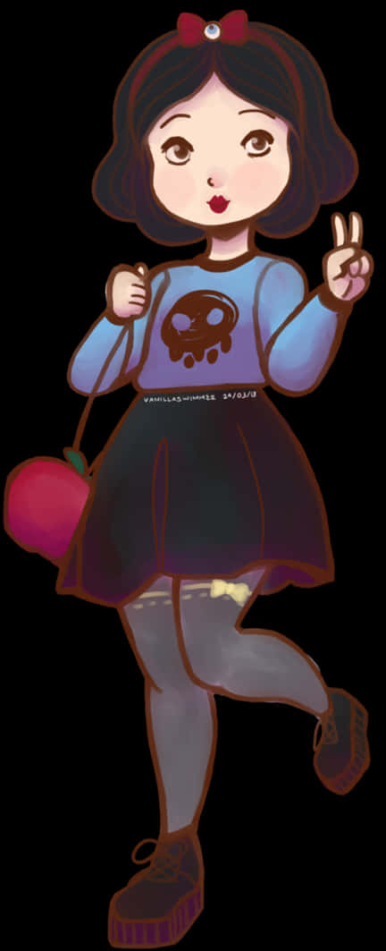 Modern Snow White Pose PNG with transparent background